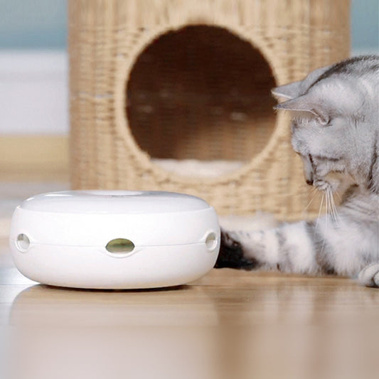 Electric Cat Toy Smart Cat Stick Crazy Play Plate Cat Catch Mouse Donut Automatic Turntable